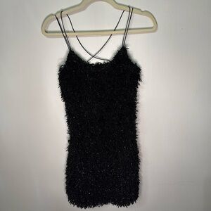 Hayden Black textured mini dress